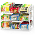 Simple Houseware Stackable Can Rack, Silver, Adjustable Plastic Dividers, Holds 36 Cans
