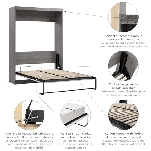 Murphy Bed in Bark Gray for Multipurpose Room Q727