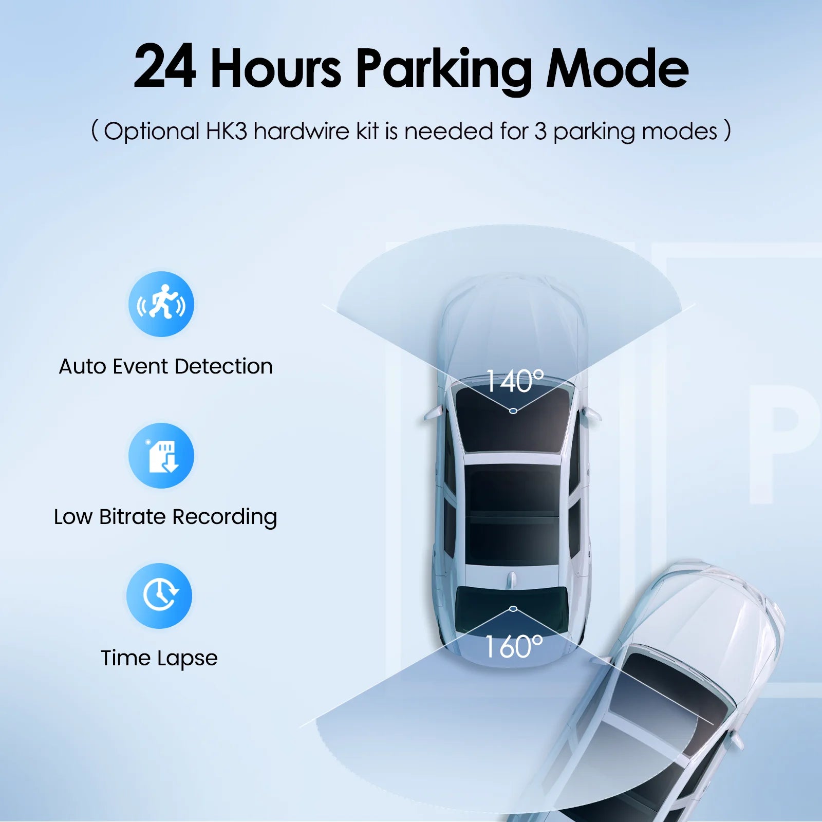 Dashcam Front and Rear 2K 1440P 60FPS with GPS Wi-Fi Parking Mode P76822