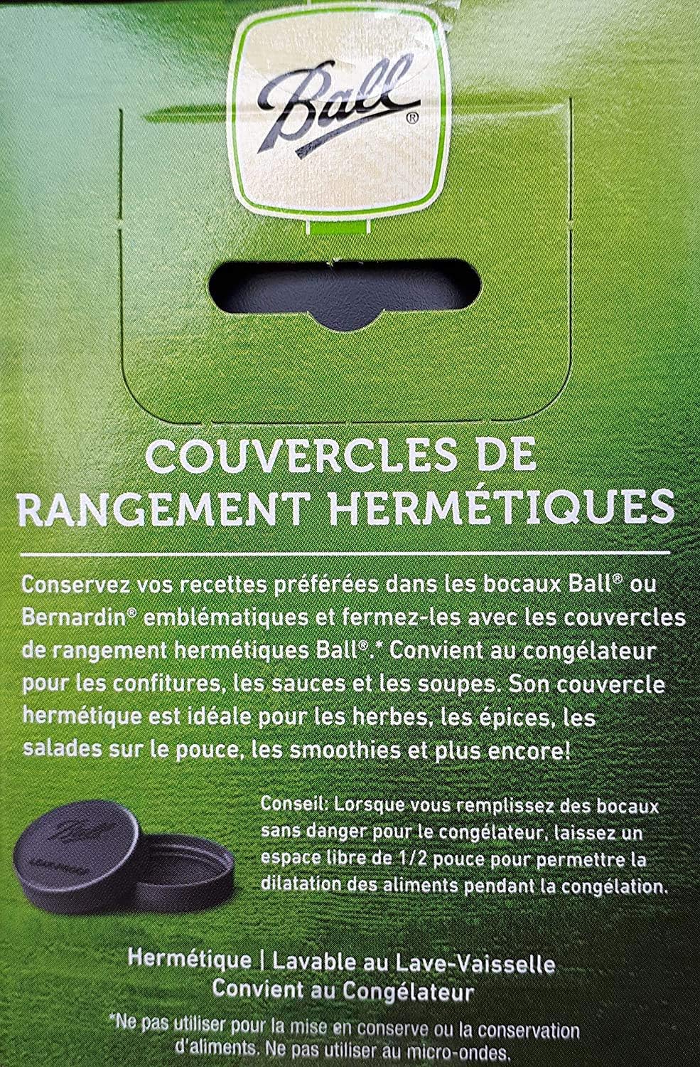 Black Plastic Leak-Proof Lids for Canning Jars, 6-Pack E6789