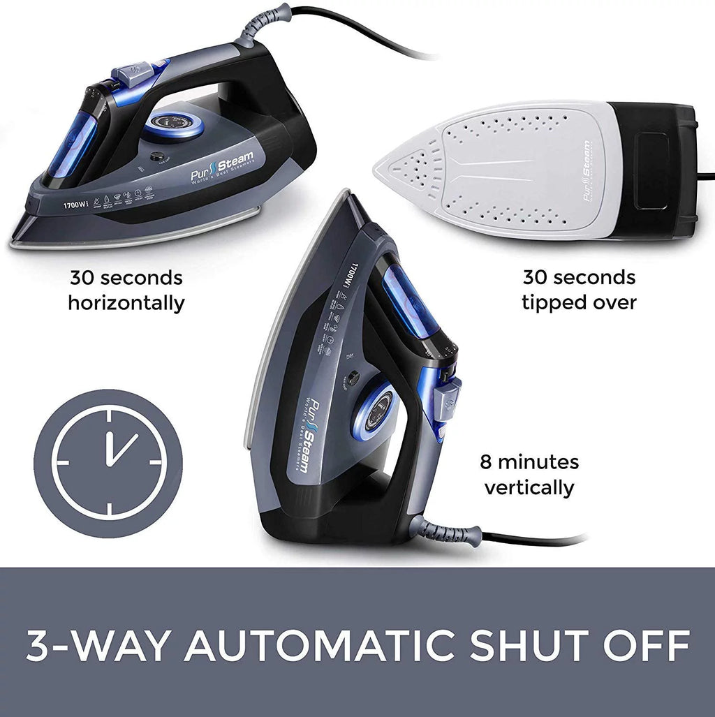 Steam Iron for Clothes with Stainless Steel Soleplate, Self-Cleaning T481095