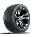 GTW Vampire 12 inch Black/Machined Golf Cart Wheel on 215/35-12 (18") Golf Cart Tire | Set of 4