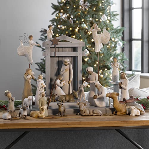 Nativity Scene with Elevated Angels, 25-Piece Set I950
