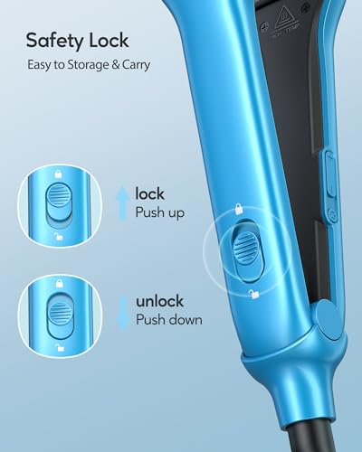 Titanium Flat Iron 1.7 Inch for Hair, Wet to Straight, Dual Voltage G110