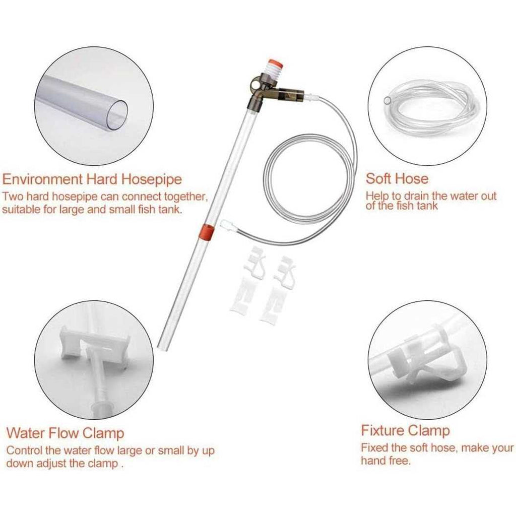 Aquarium Gravel Cleaner Fish Tank Kit Long Nozzle Water Changer with Air-Pressing Button X3606