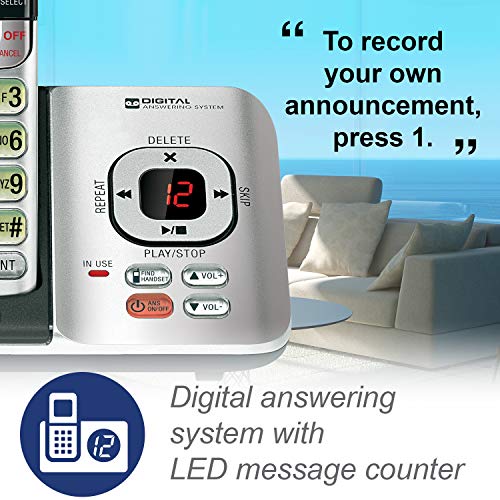 Cordless Phone with Answering System, 4 Handsets, Expandable to 5 V608568