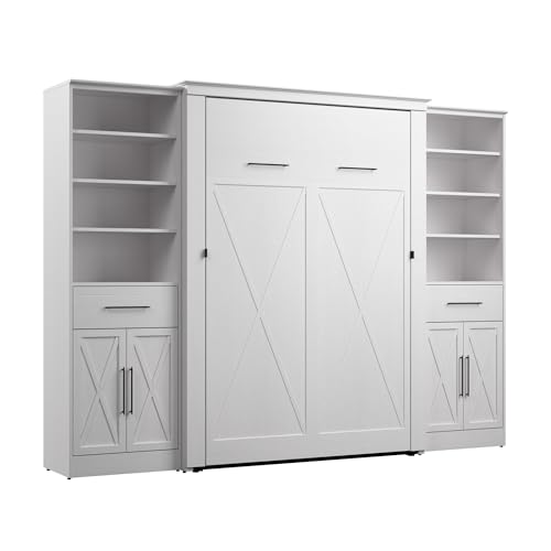 Full Murphy Bed with Closet Organizers and Drawers, Space-Saving for Bedroom or Guest Room B463719