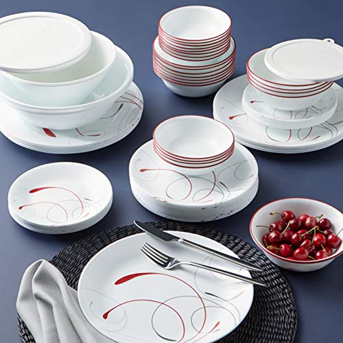 78-Piece Dinnerware Set for 12, Triple Layer Glass, Chip Resistant, Lightweight Round Plates and Bowls V476