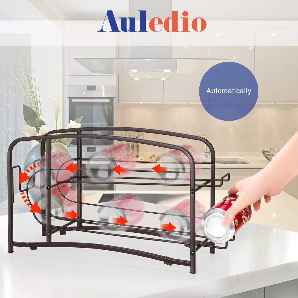 Stackable Beverage Can Dispenser Rack, Can Storage Organizer for Pantry Refrigerator (2 Pack) S5175