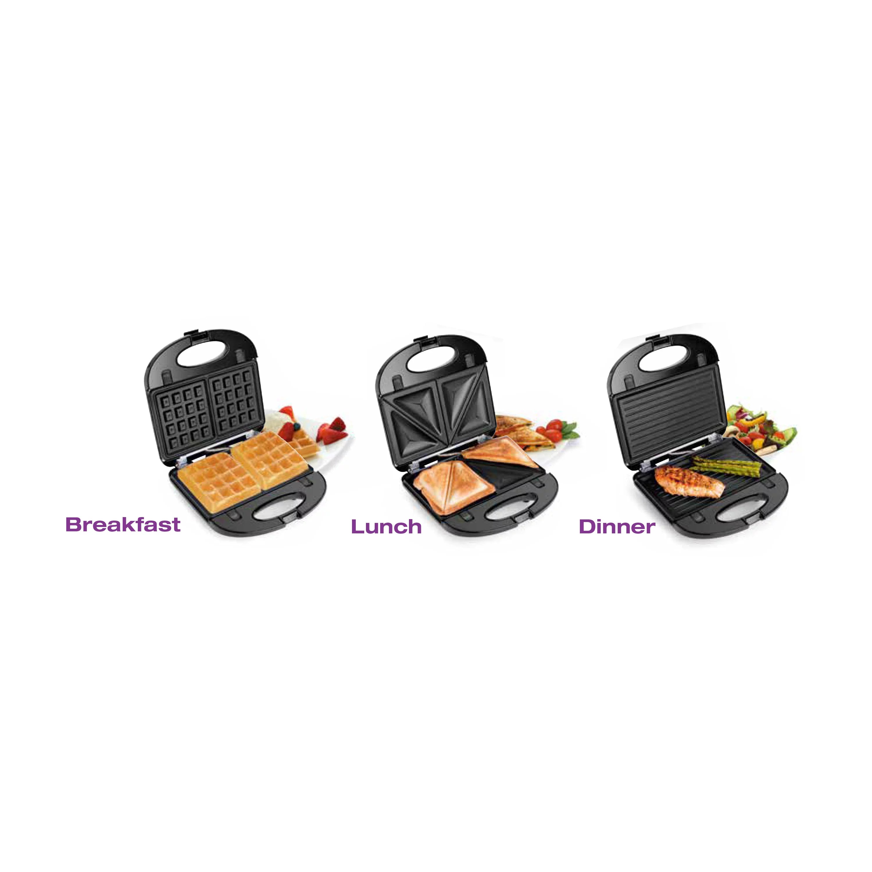 3 in 1 Grill, Sandwich & Waffle Maker T2428