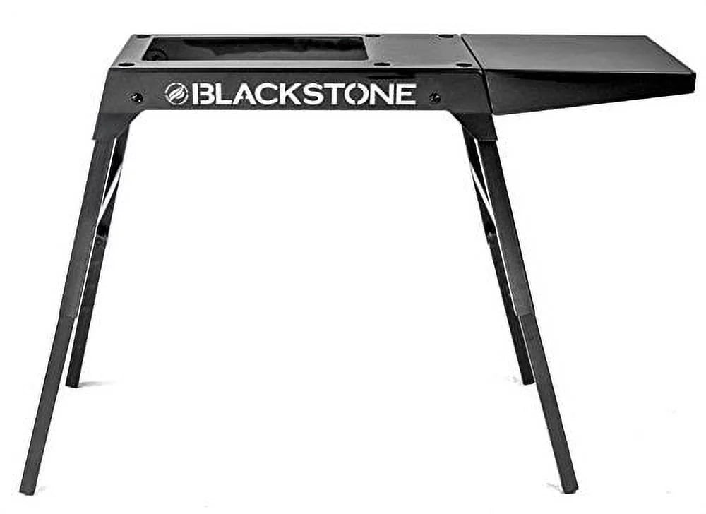 Blackstone Universal Griddle Stand with Adjustable Leg and Side Shelf - Made to fit 17" or 22" Propane Table Top Griddle - Perfect Take Along Grill Accessories for Outdoor Cooking and Camping (Black)