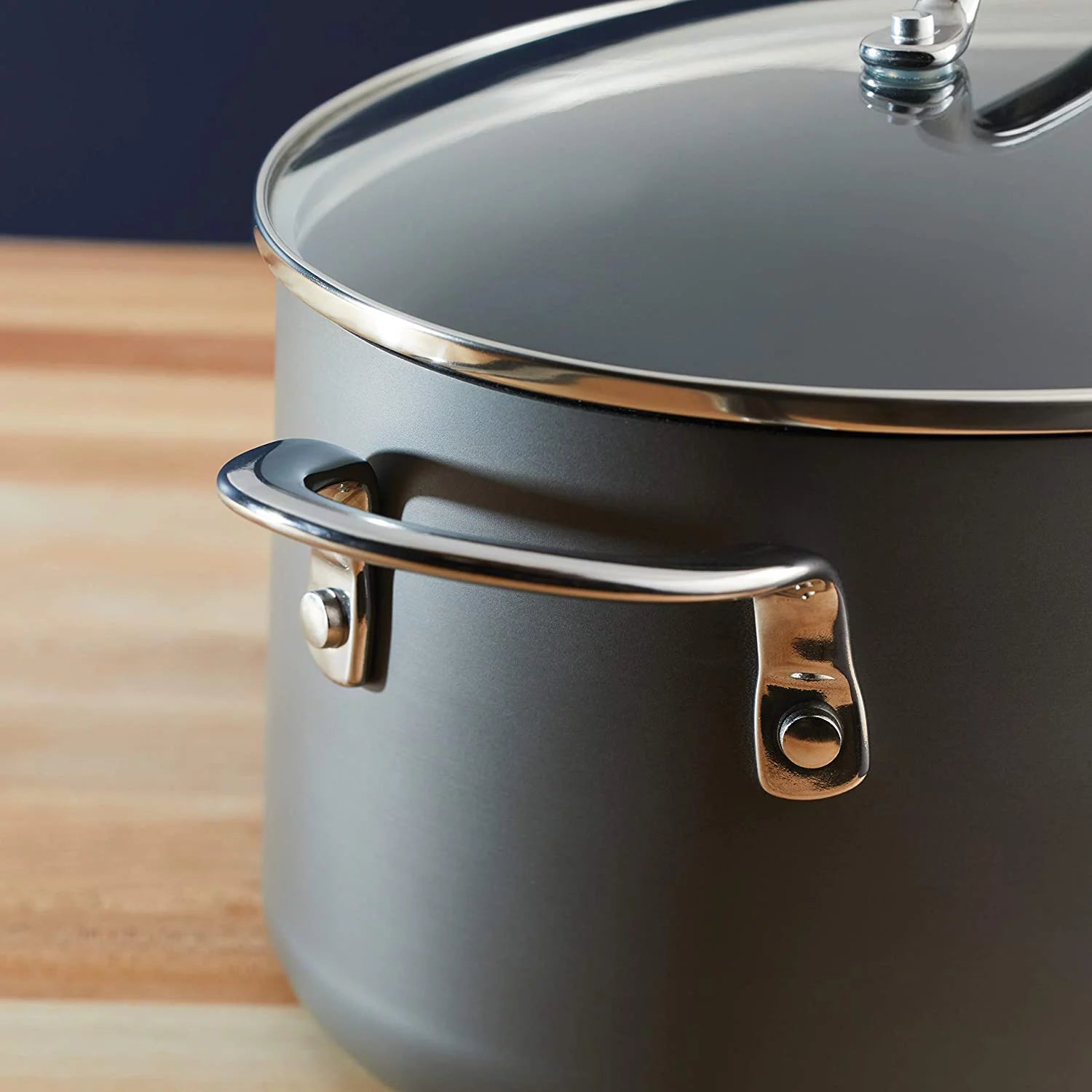 Hard Anodized 8 Quart Non-stick Oval Pasta Pot and Braiser Y824