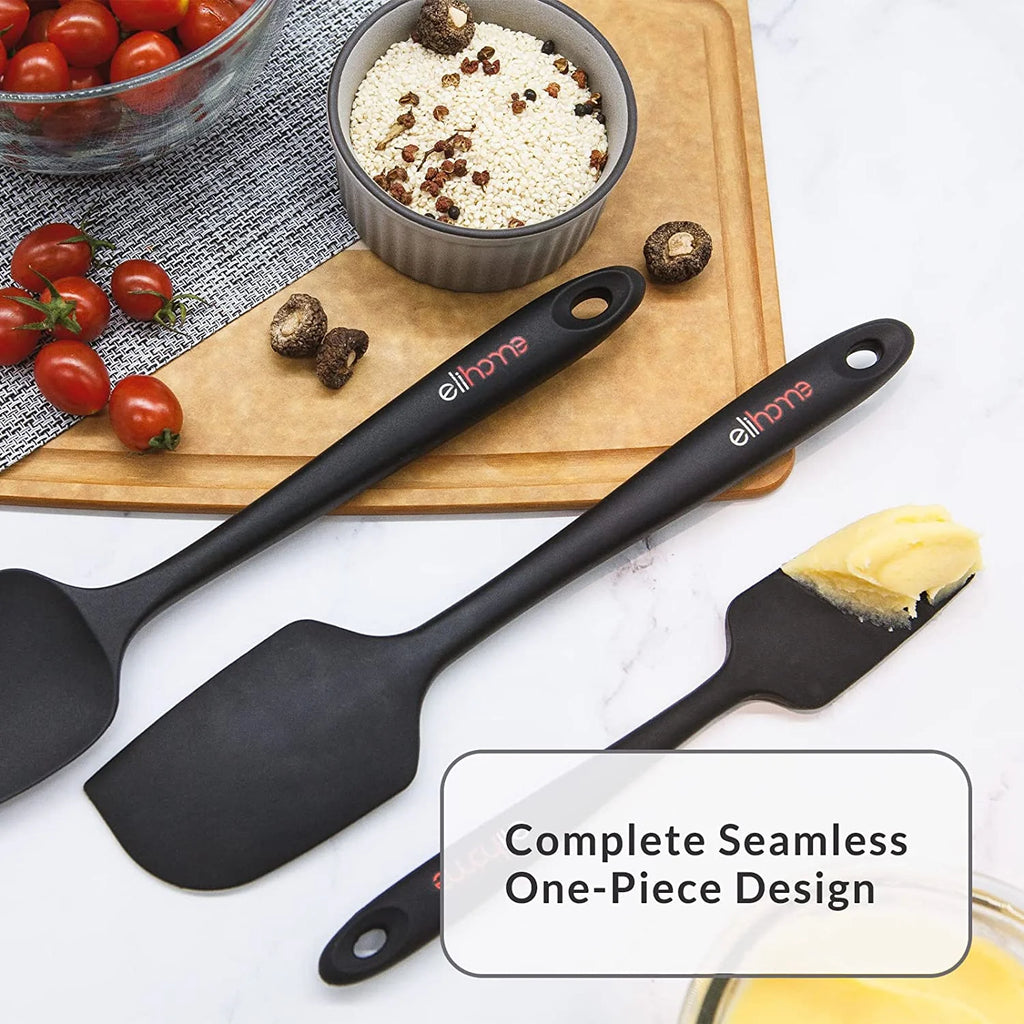 Silicone Spatula Set 3 Piece, Heat Resistant Non Stick Kitchen Scraper for Cooking and Baking Q91309