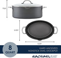 Hard Anodized 8 Quart Non-stick Oval Pasta Pot and Braiser Y824