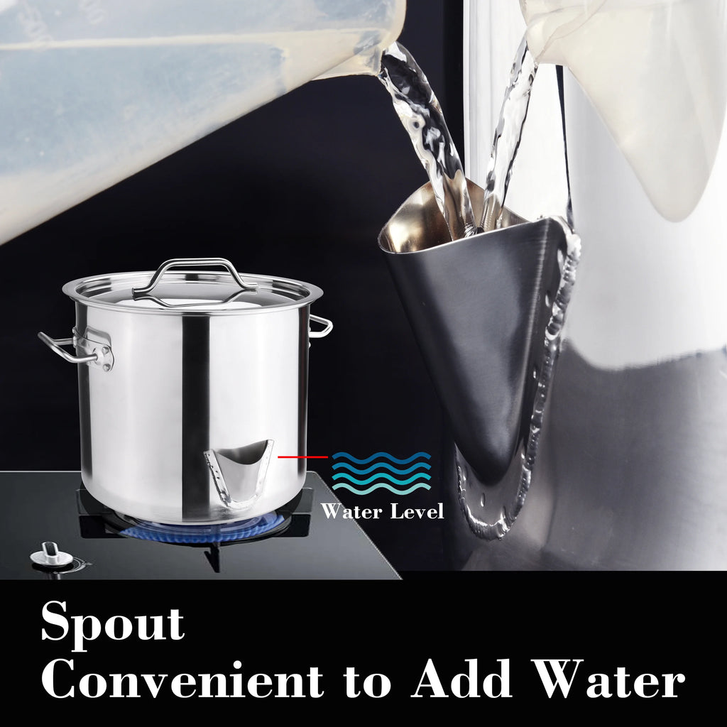 Stainless Steel Stock Pot with Lid & Steamer Rack G6740