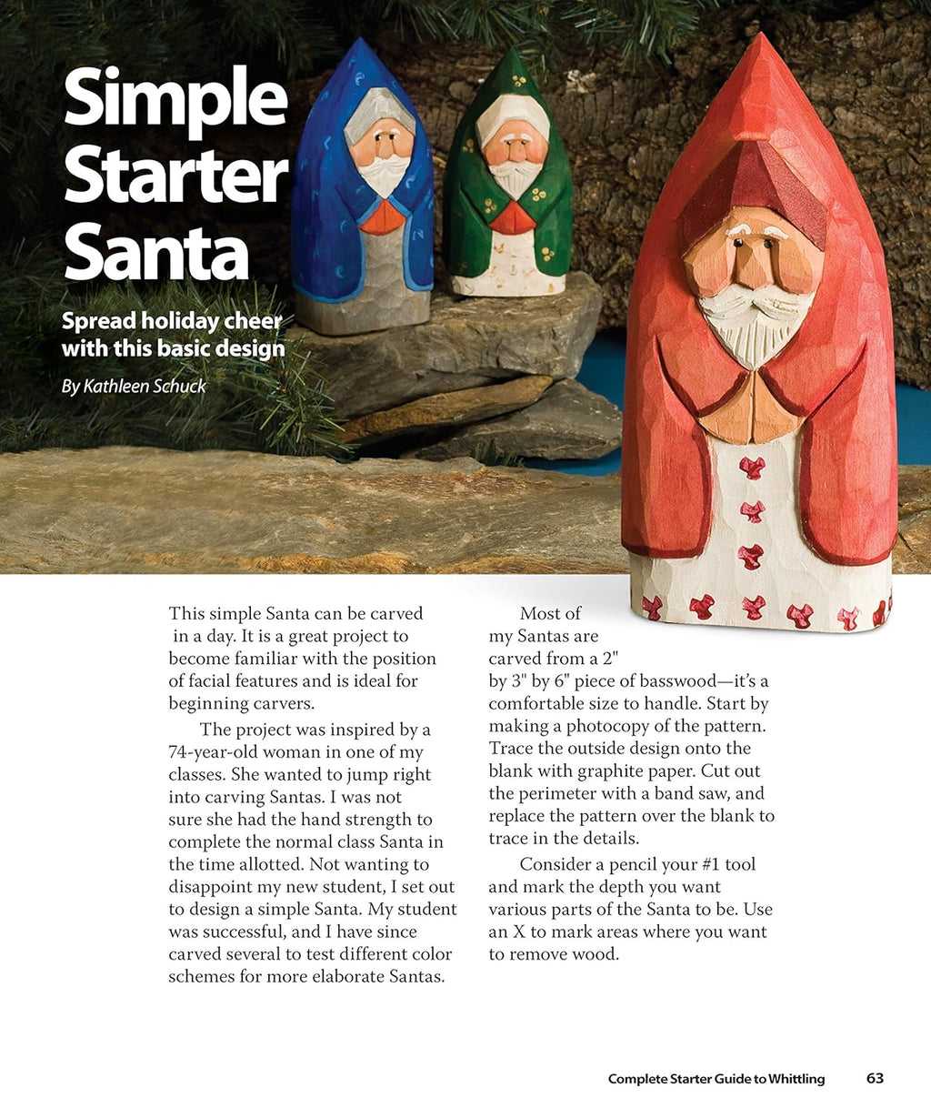 Whittling Starter Guide: 24 Easy Weekend Projects with Step-by-Step Instructions W446