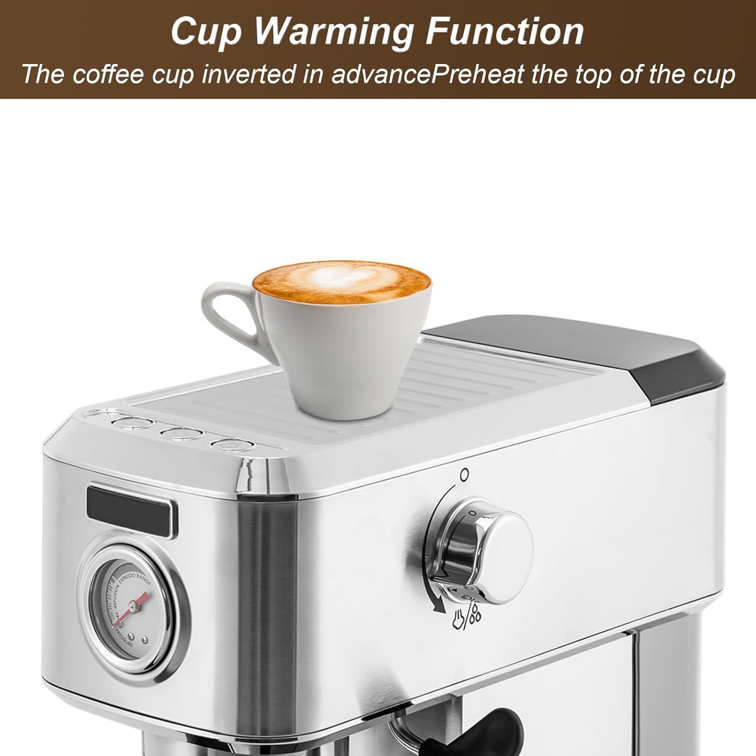 Espresso Machine 15 Bar with Milk Frother Steamer V968