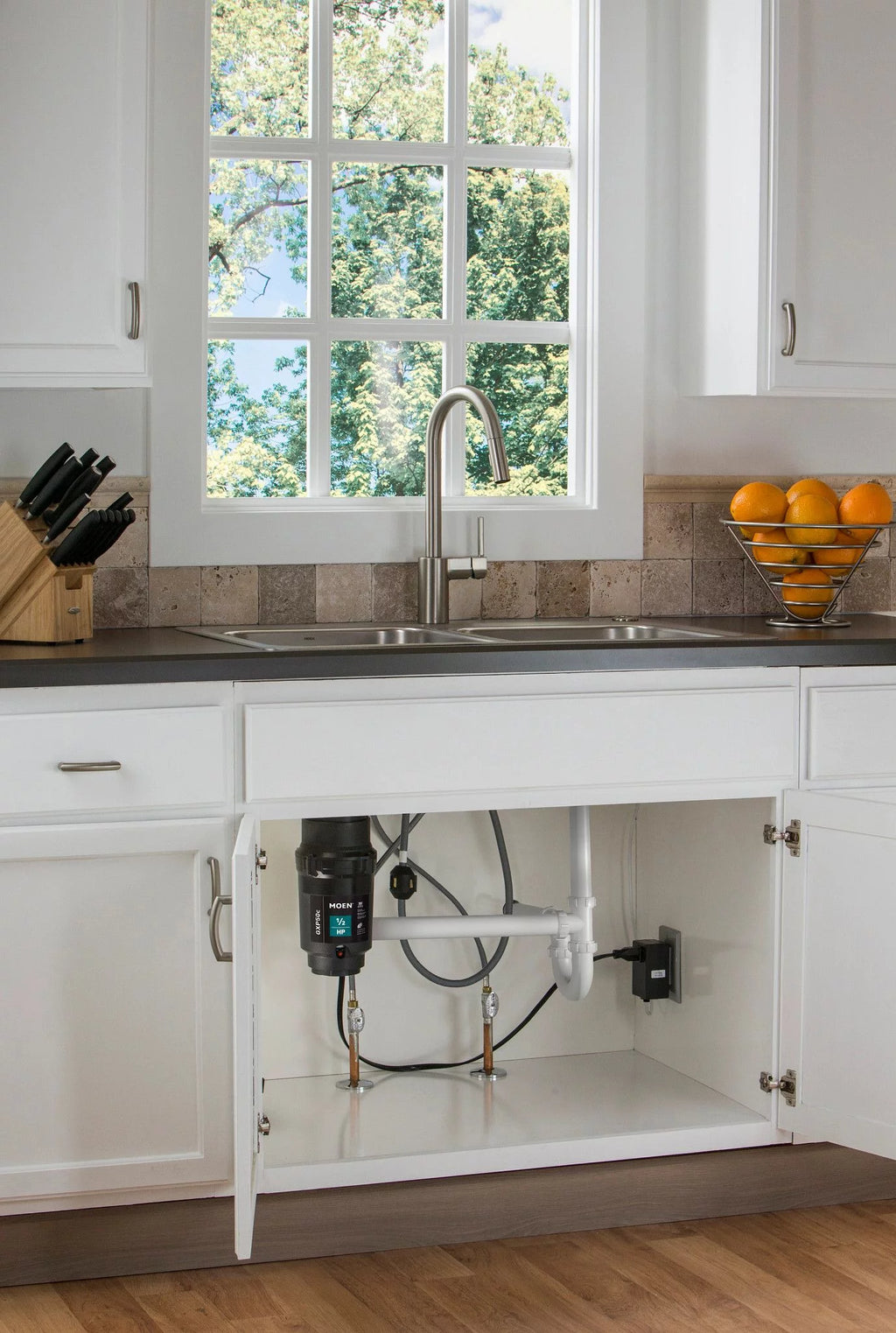 Garbage Disposal, 1/2 HP, Continuous Feed, Power Cord Included L4687
