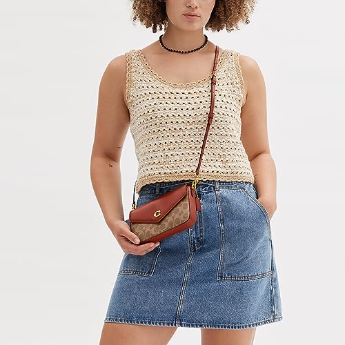 Womens Coated Canvas Crossbody Bag D1143