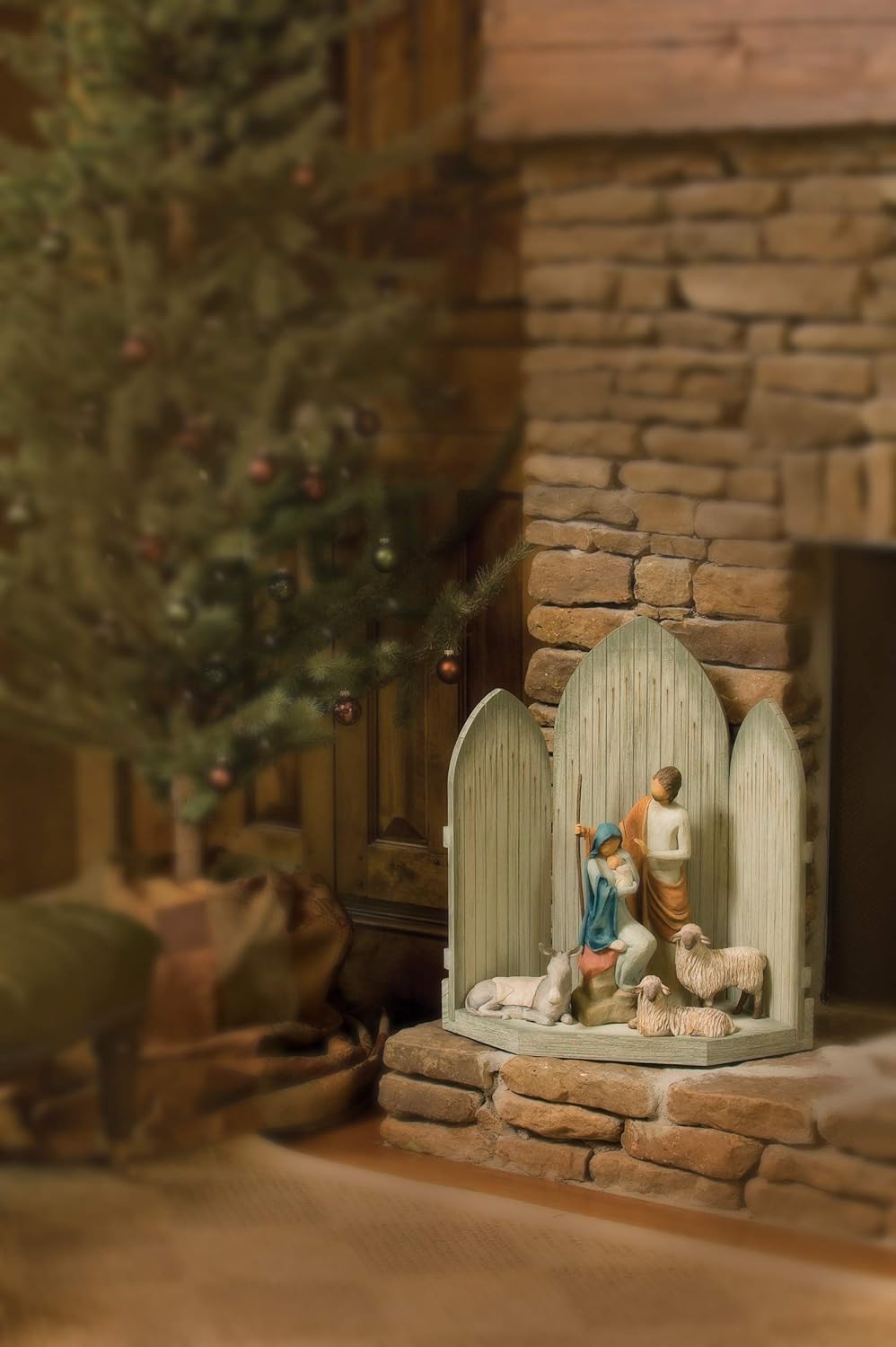 Sanctuary for The Christmas Story, hand-painted nativity backdrop Q54625