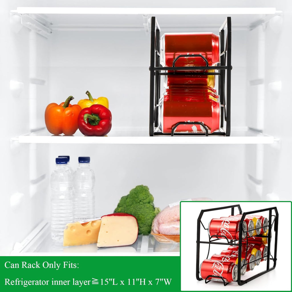 Can Rack Organizer, Stackable Can Storage Dispenser for Refrigerator, Kitchen, Pantry T2784