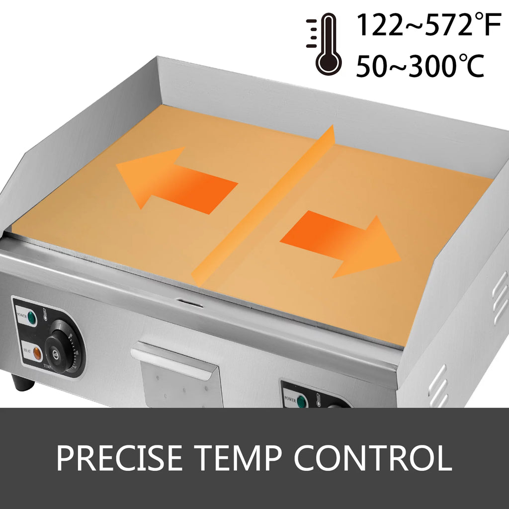 Electric Countertop Flat Top Griddle 110V Non-Stick Commercial Grill U594211