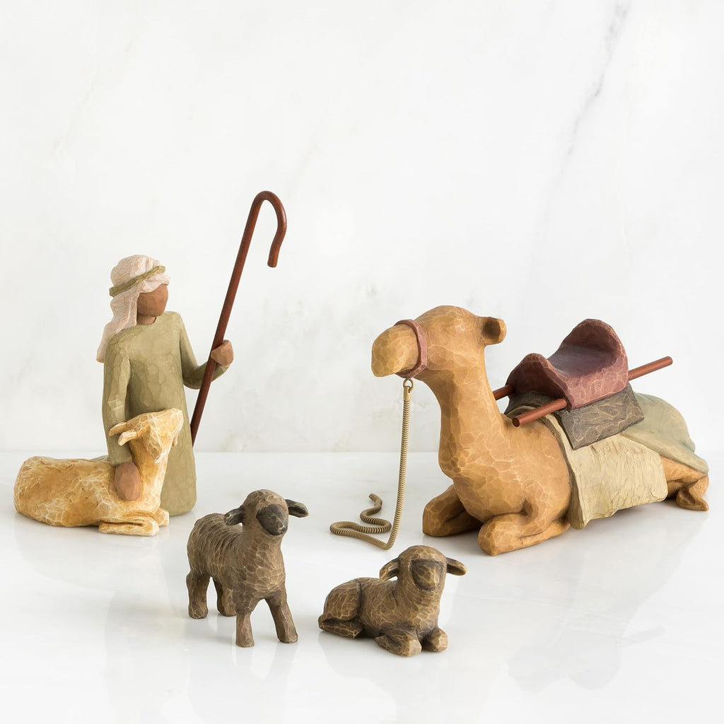 Nativity Scene Figures with Three Wisemen, Shepherd, Animals 7-Piece Set N9013