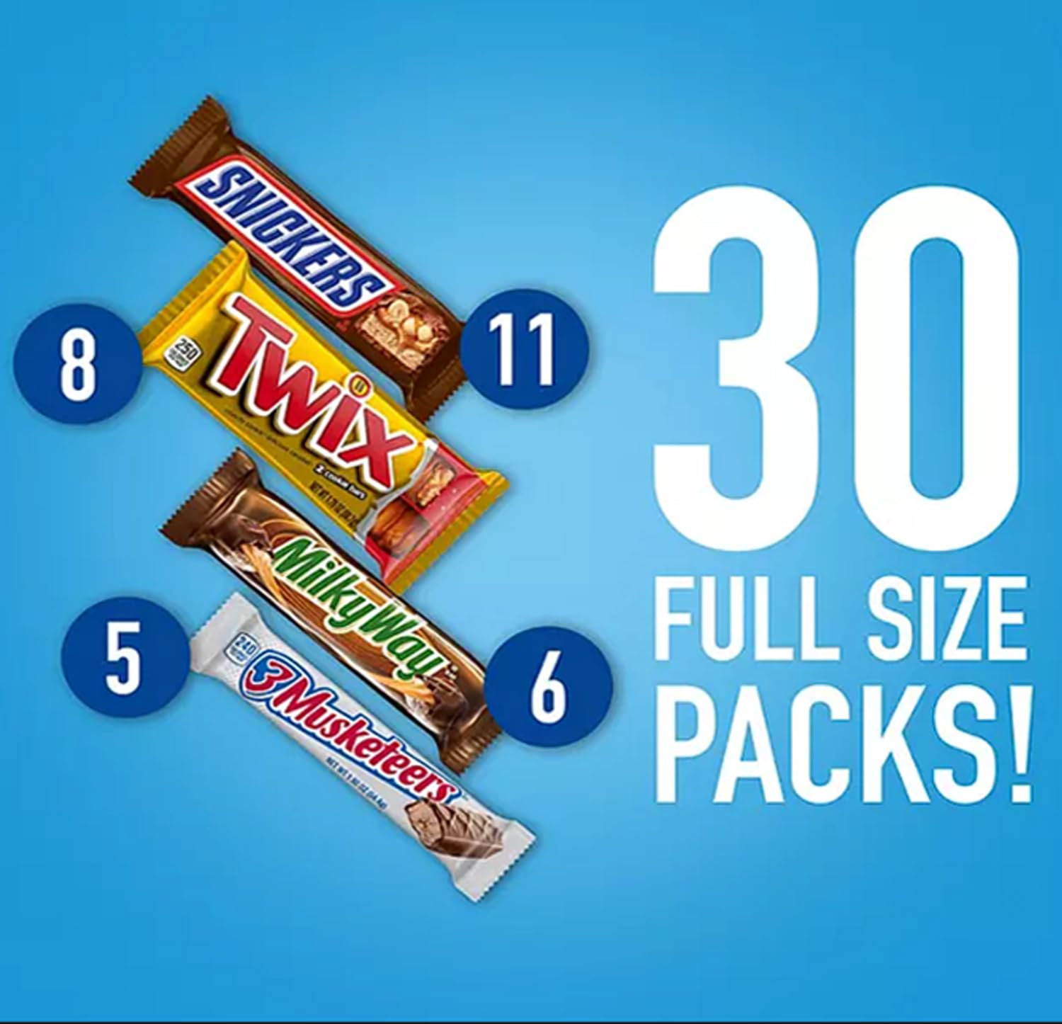 Chocolate Candy Bars Variety Pack (30 ct.) W454