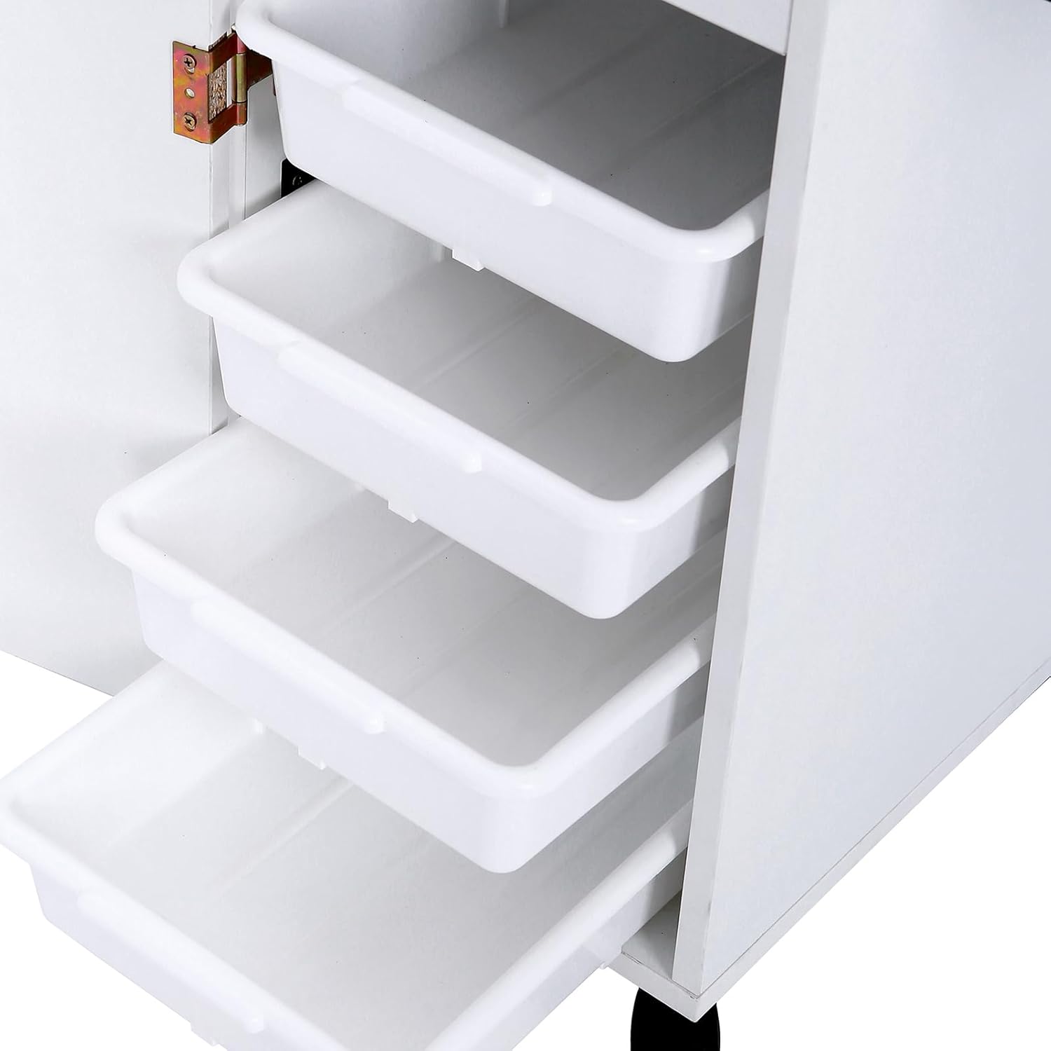Hair Salon Storage Cart with Wheels and Drawers L7557
