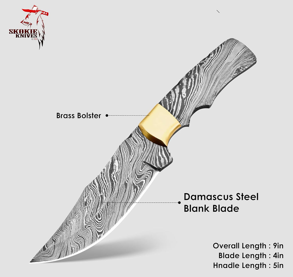Custom Damascus Steel Blank Blade 9.0" for Knife Making E669