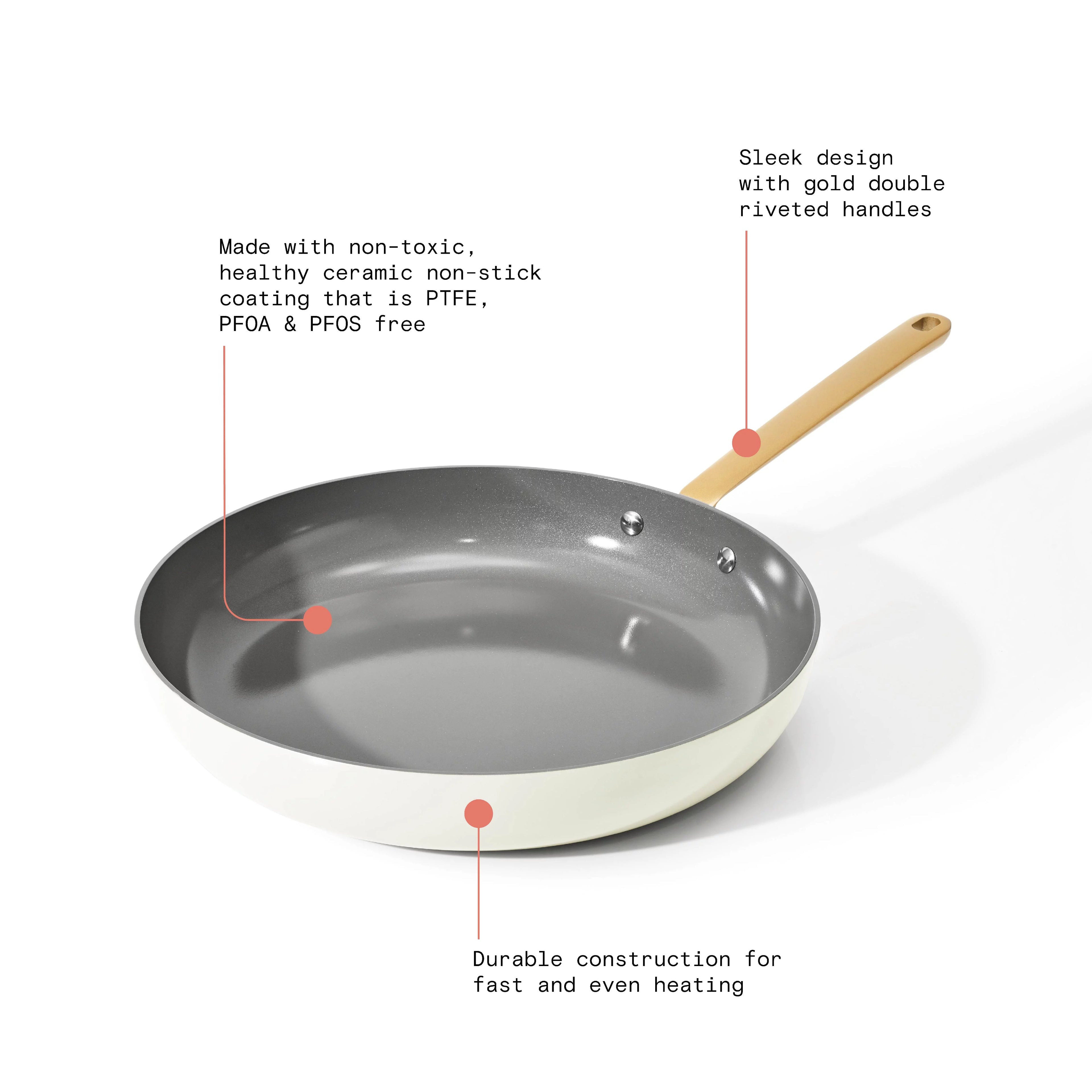 12 inch Ceramic Non-Stick Fry Pan, White R59376