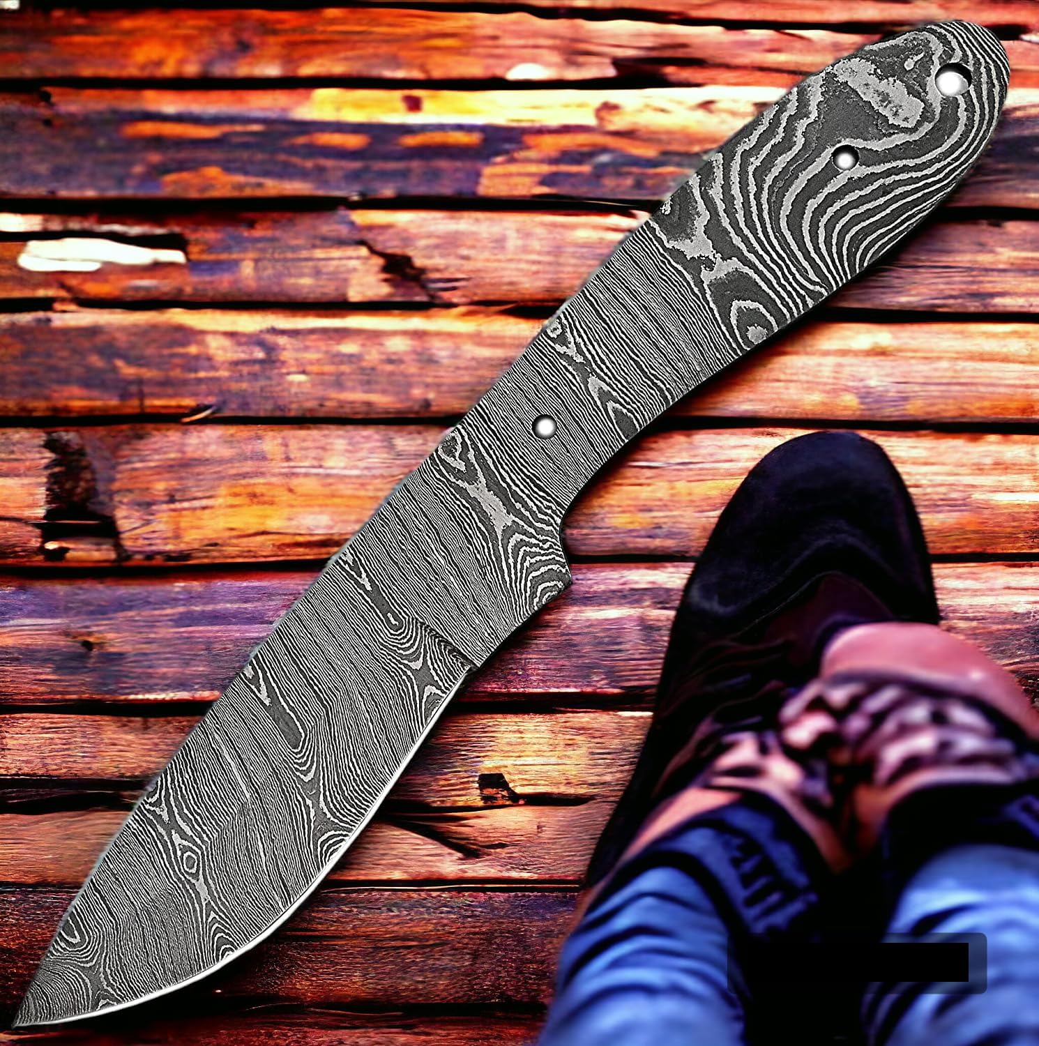 Damascus Steel Full Tang Blank Blade for Knife Making K630781