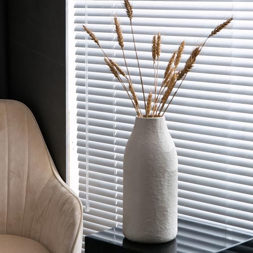 Matte White Textured Ceramic Vase Set of 3 for Home Decor E42406