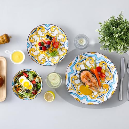 12 Piece Ceramic Dinnerware Set for 4, Black and White Porcelain S22918