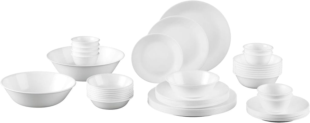 Corelle Winter Frost White, Chip Resistant, 50-Piece Dinnerware Set