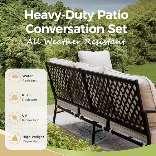 Outdoor Patio Furniture Set 4-Piece with Cushions I963431