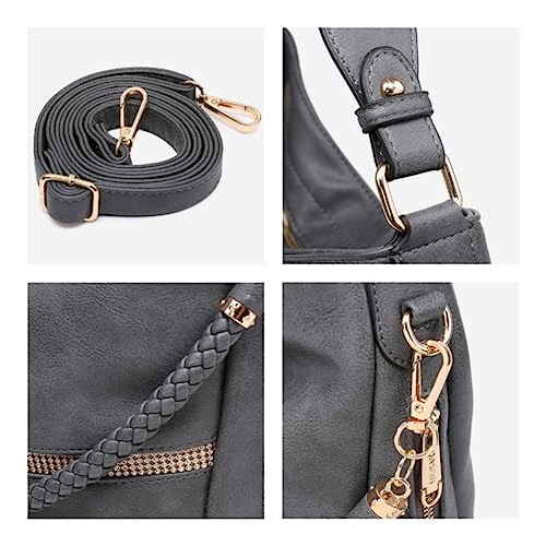 Vegan Leather Hobo Handbag with Long Strap Z2375