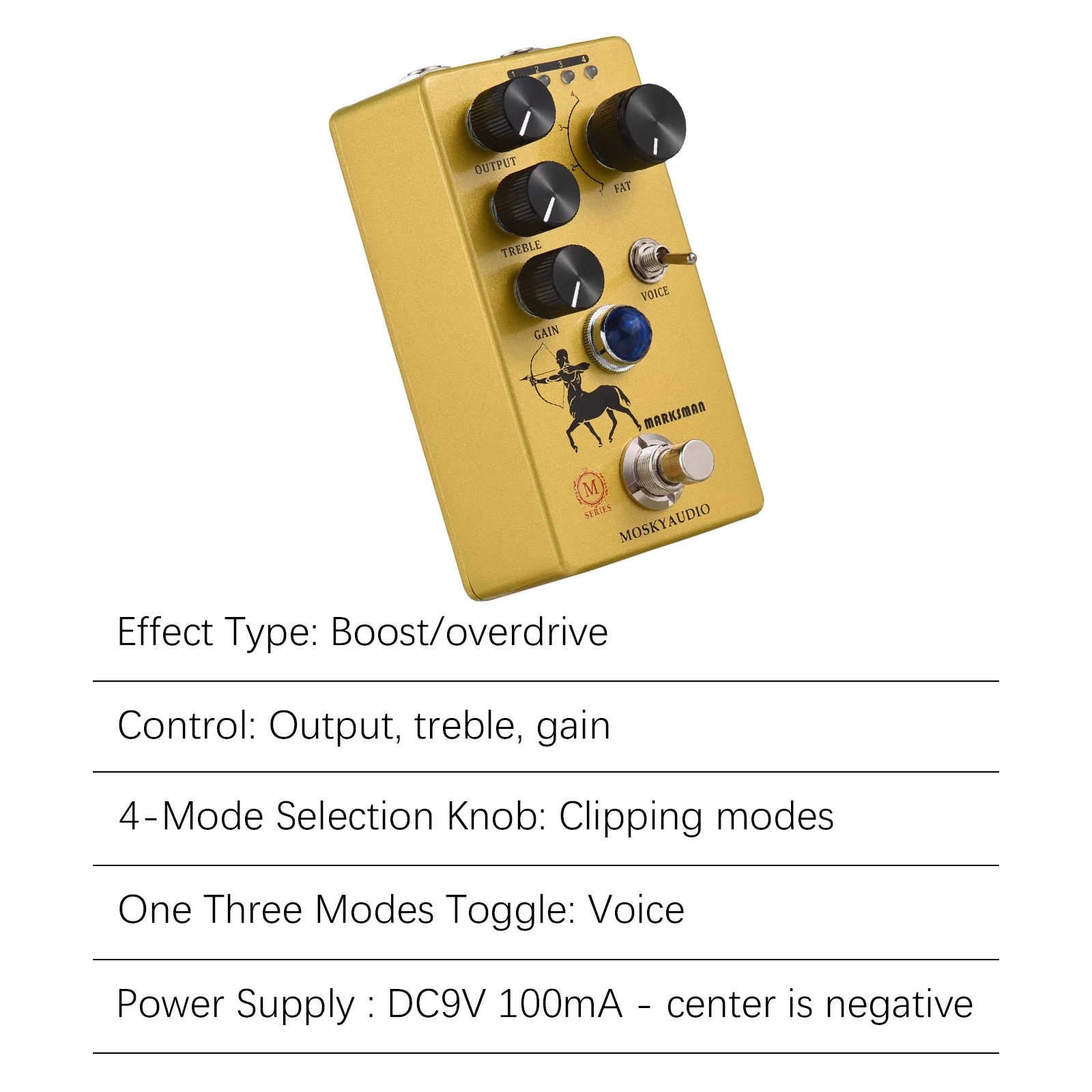 Overdrive Preamp Booster Guitar Pedal with 4 Clipping Modes F151