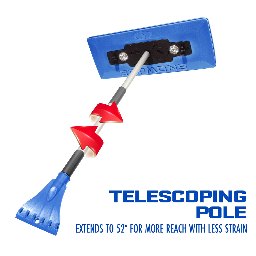 4-in-1 Telescoping Snow Broom with Ice Scraper and LED Lights W72876