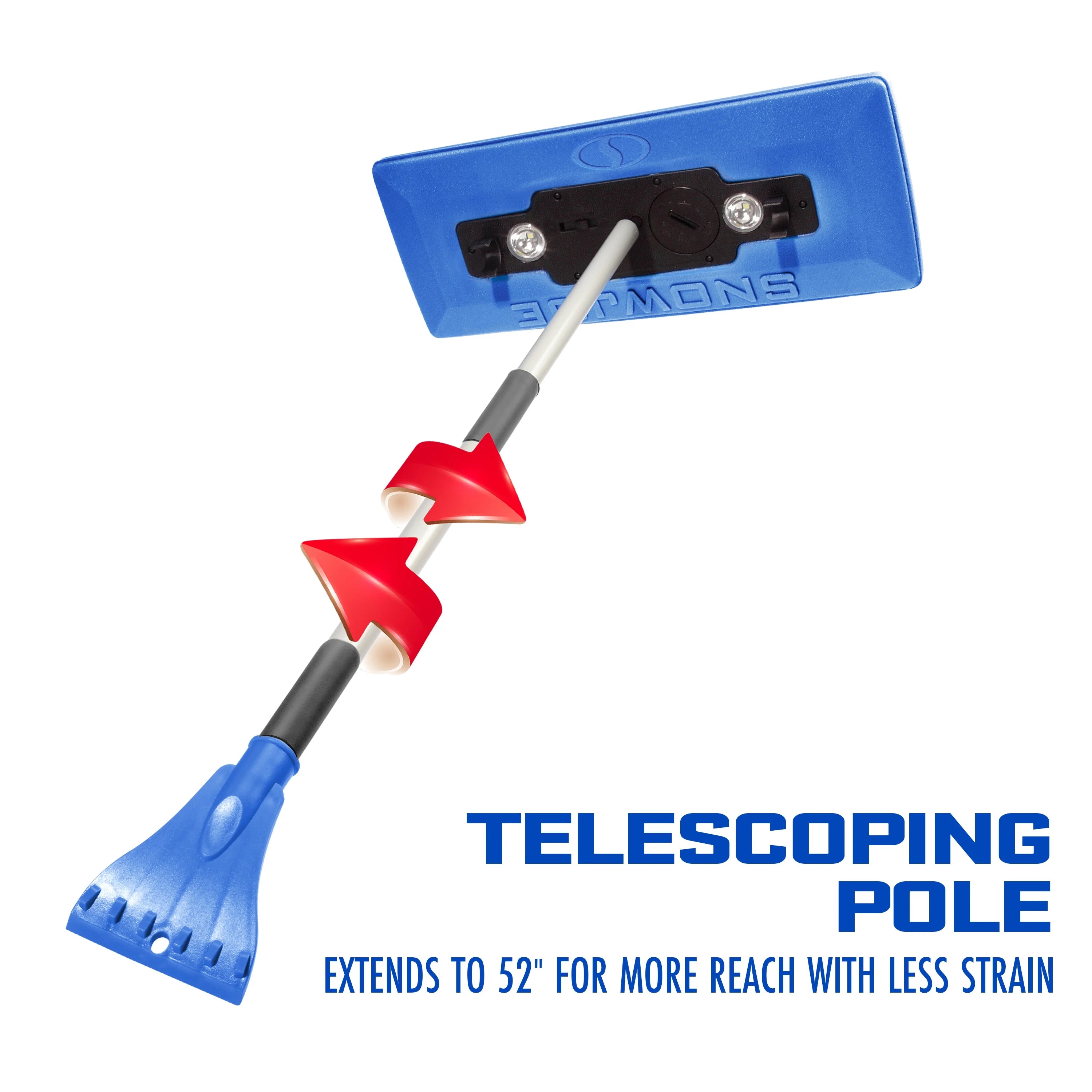 4-in-1 Telescoping Snow Broom with Ice Scraper and LED Lights W72876
