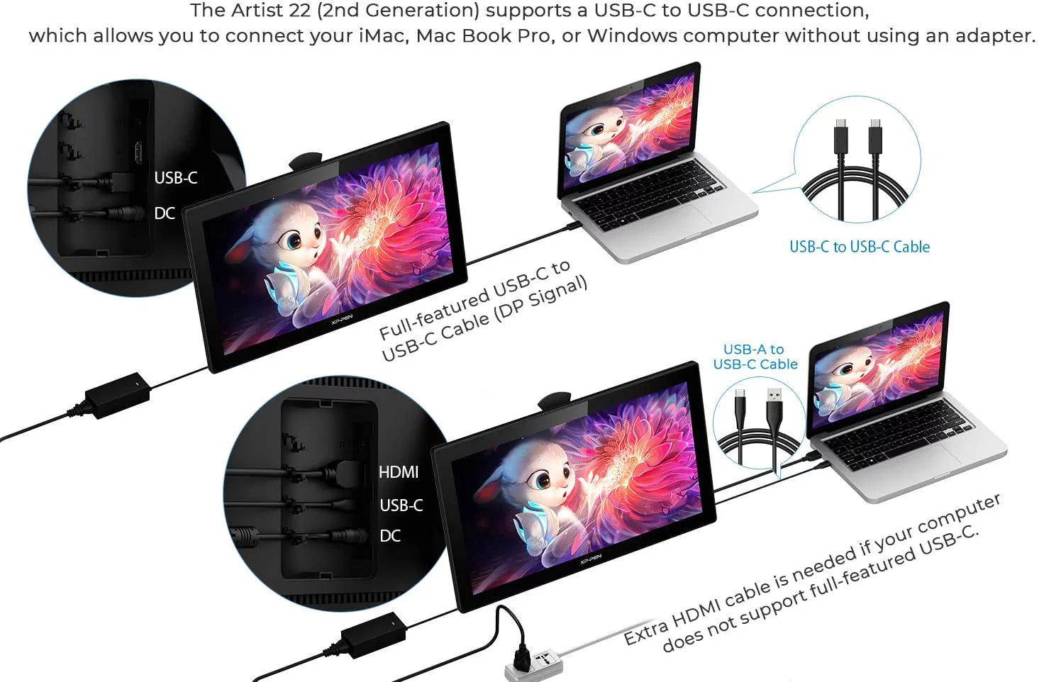 Graphics Tablet 21.5 Inch Drawing Display with Screen for Windows Mac Y659