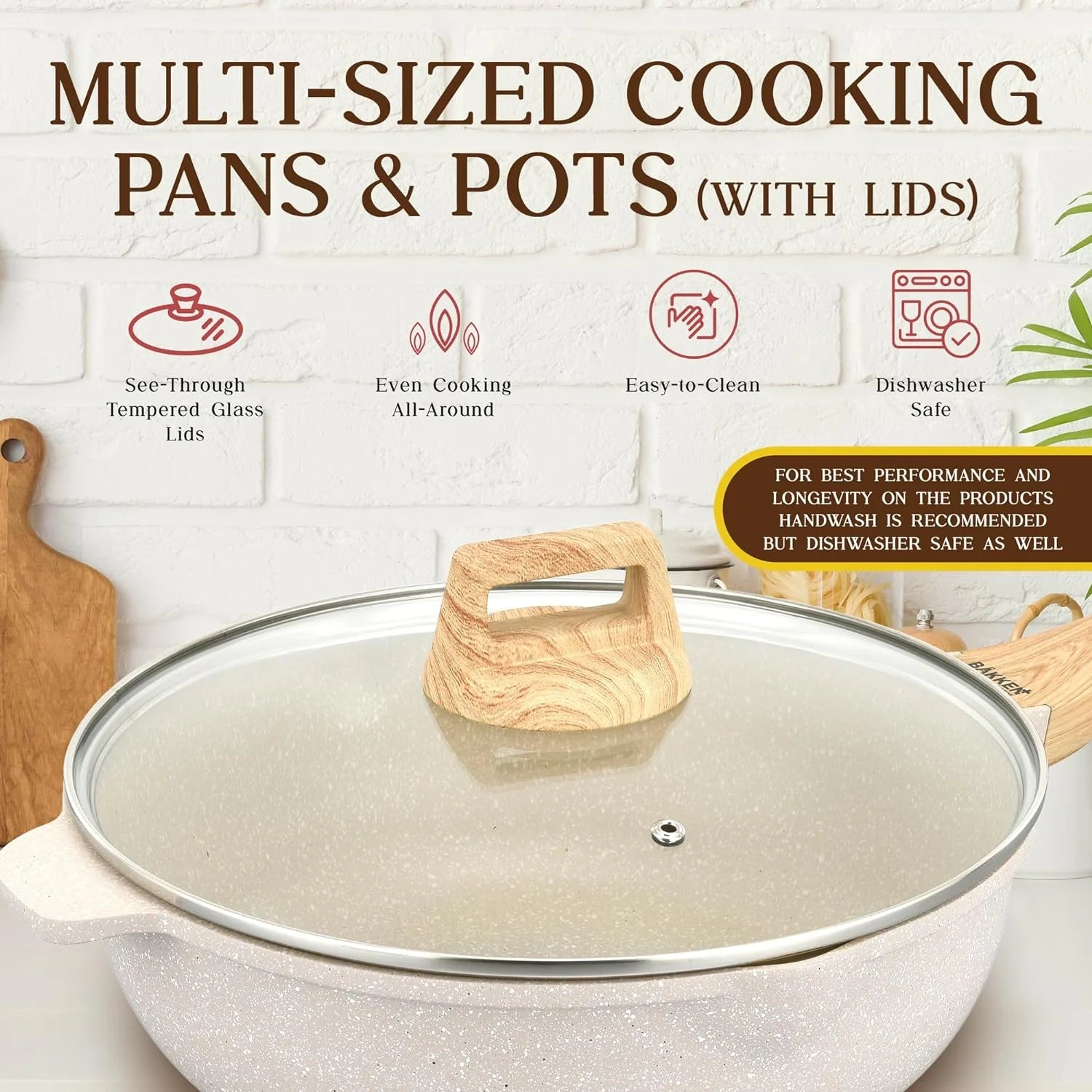 20-Piece Granite Non-Stick Cookware Set, Oven-Safe for All Stoves V711638