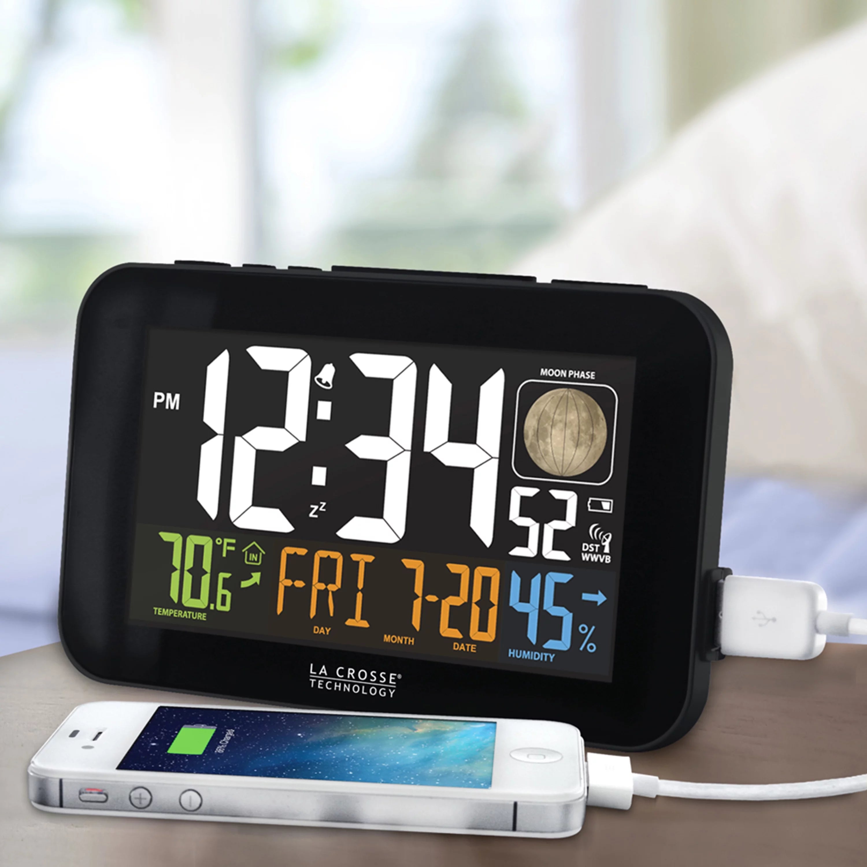 Corded Electric LED Atomic Alarm Clock with USB Charging Port C64600