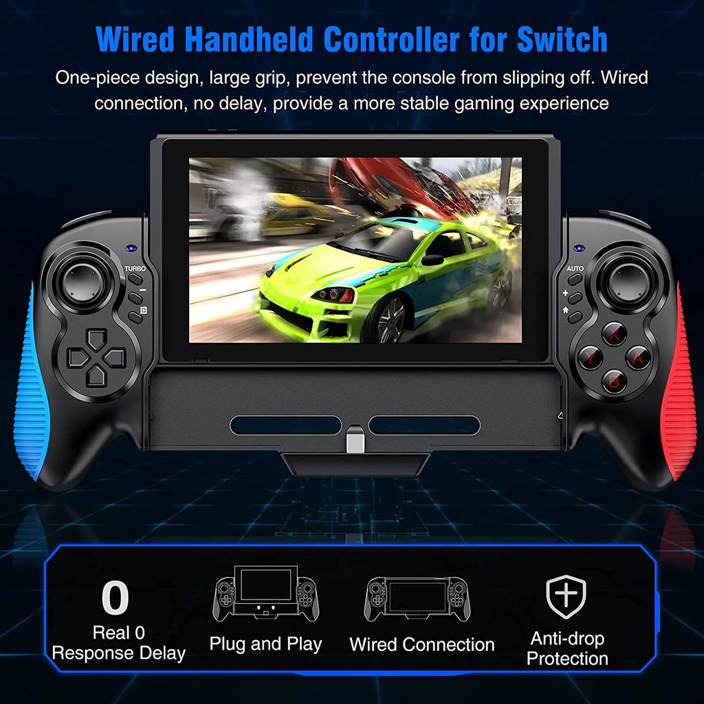 Controller for Nintendo Switch/OLED, One-Piece Joypad with Adjustable Turbo and Dual Motor Vibration O46052