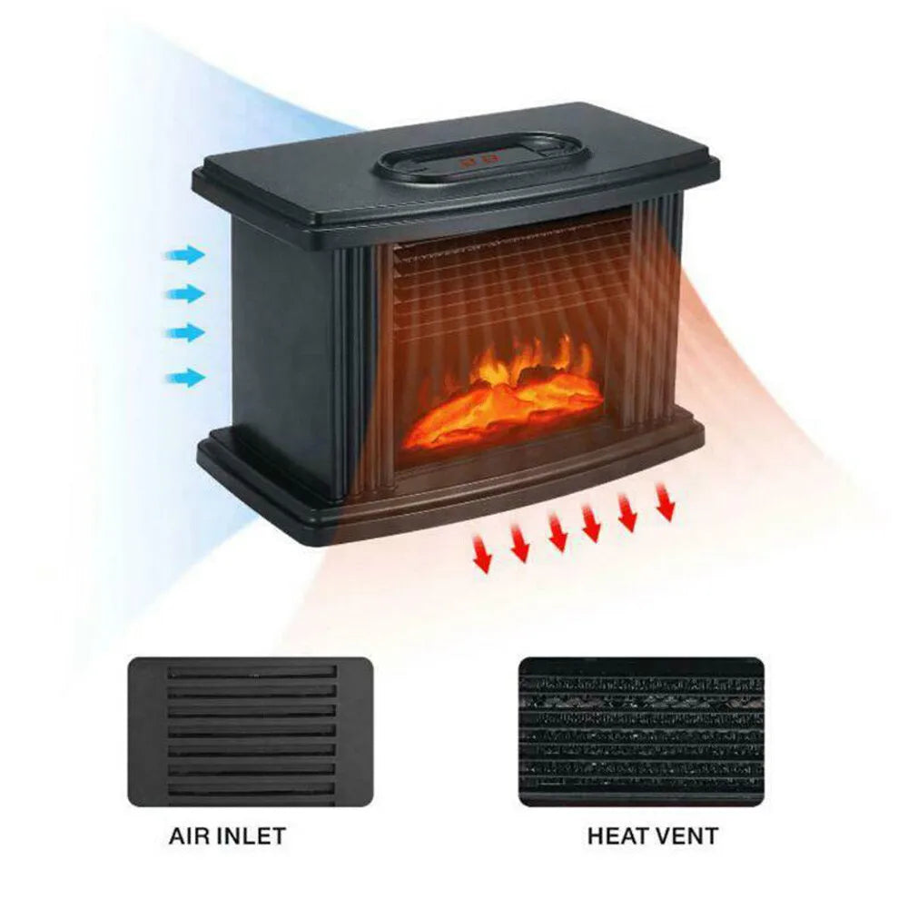 Electric Fireplace Heater Stove 1000W with 3D Flame Effect D1494