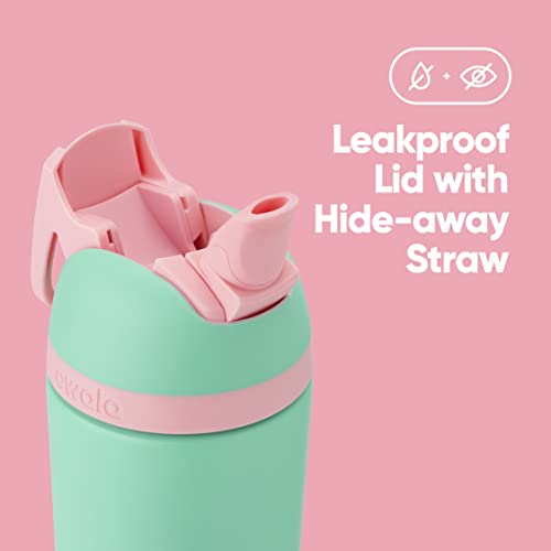 Kids Insulated Stainless Steel Water Bottle with Straw, 14 oz Y3429