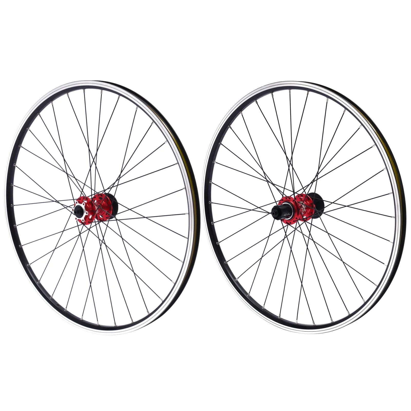 Aiqidi 27.5" Mountain Bike Front Rear Wheels Bicycle Disc Brake Aluminum Alloy Rim MTB Wheelset Fit 7-12 Speed Cassette(Red Hub)