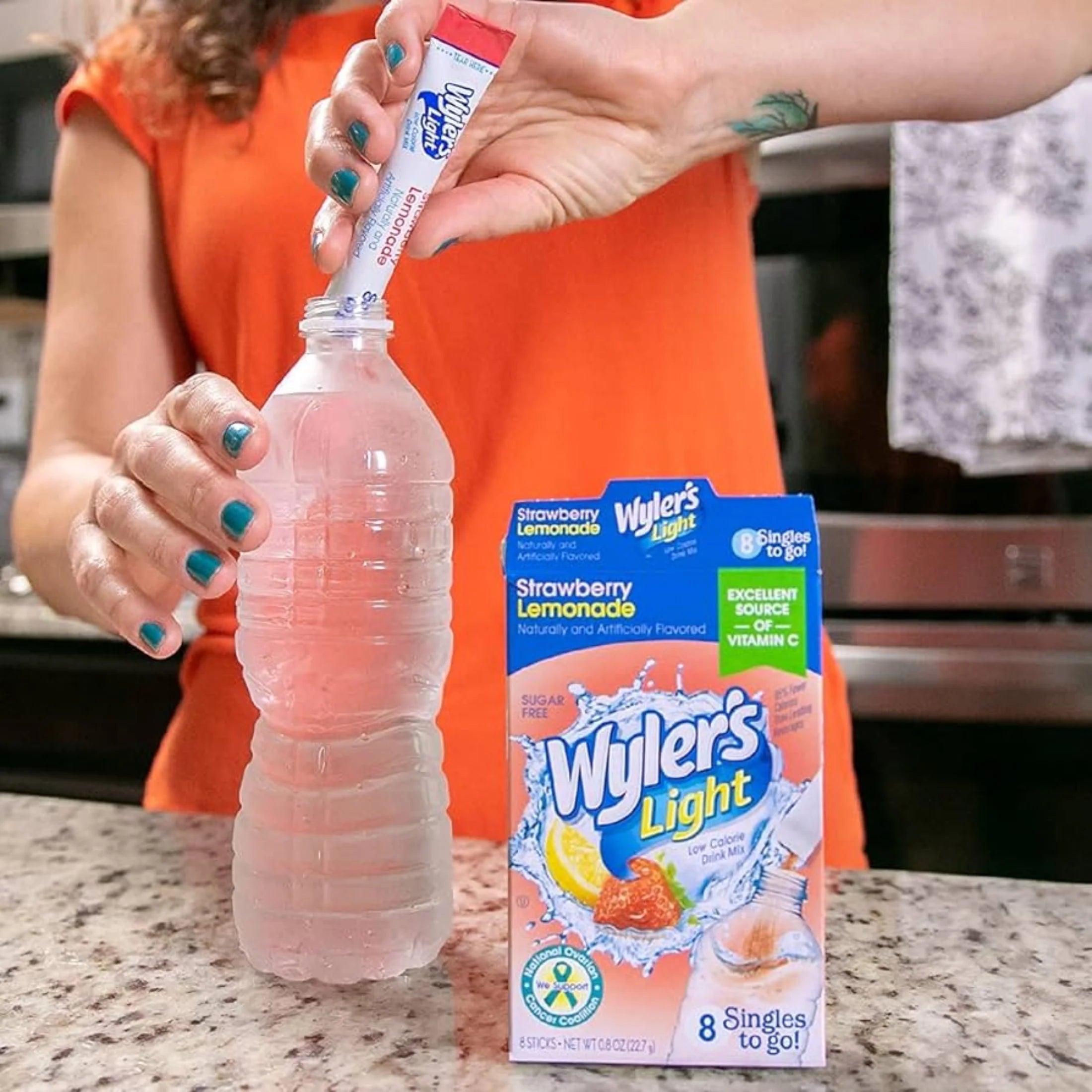 Strawberry Lemonade Sugar-Free Drink Mix Powder Packets Y8110