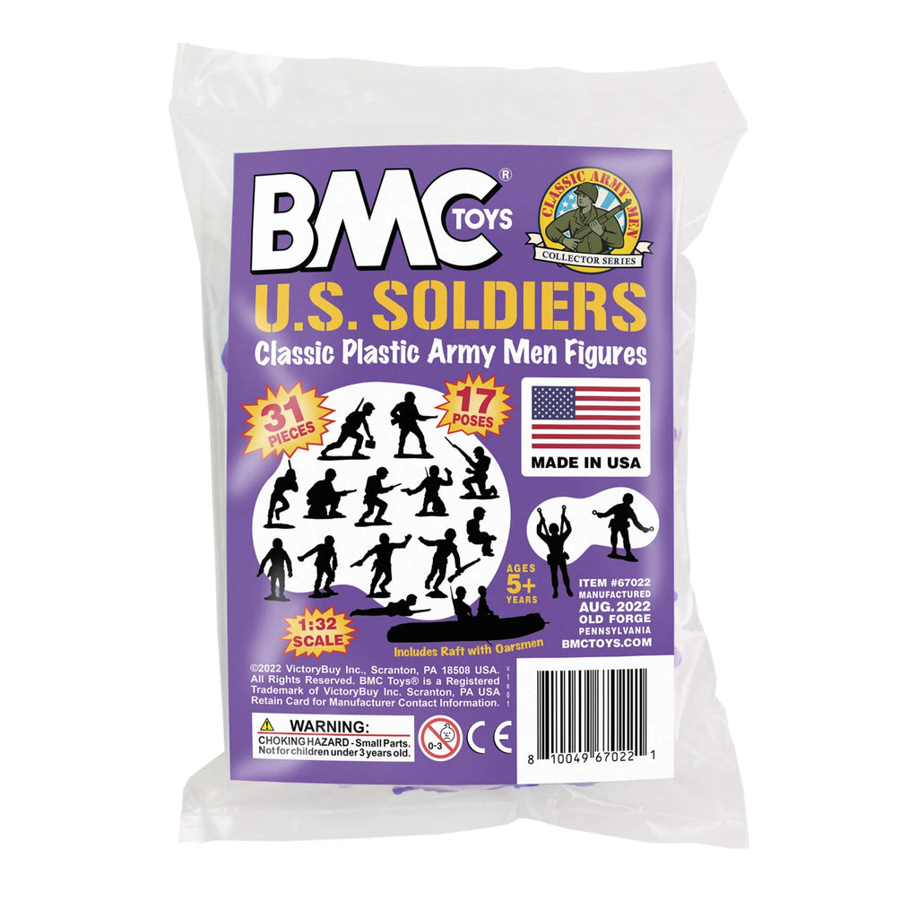 Plastic Army Men US Soldiers Purple 31pc WW2 Figures H995856