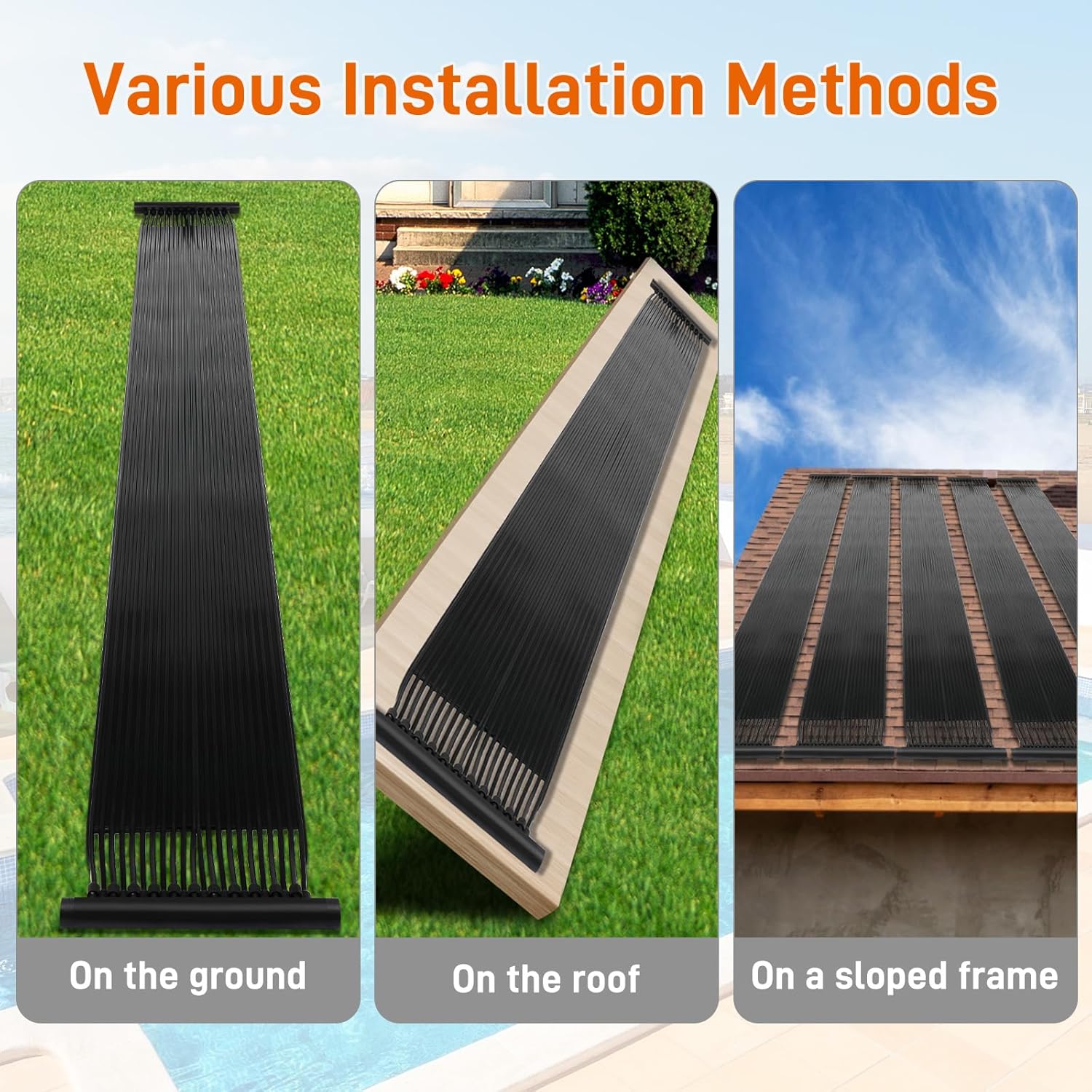 Solar Pool Heater Panel 2FT x 20FT for Above Ground and Inground Pools A142